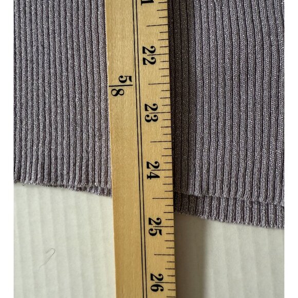 Peck & Peck Weekend Womens Metallic Ribbed Turtleneck Sweater M Lilac Party Rave - Picture 6 of 9